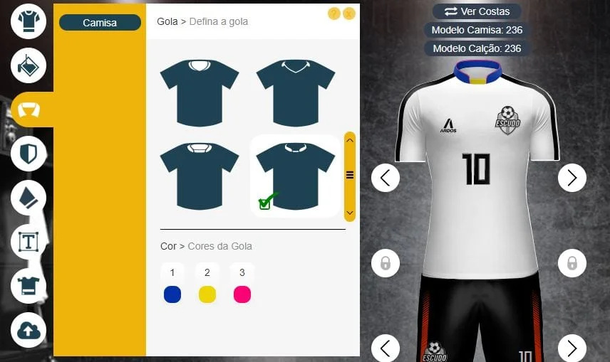 Simuladores de Uniformes de Futebol - Criar camisas personalizadas