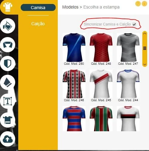 Simuladores de Uniformes de Futebol - Criar camisas personalizadas